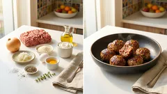 牛乳なしでふっくらジューシー：玉ねぎ汁でパン粉を戻す、失敗しにくいミートボール