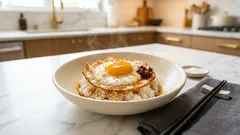 ごま油小さじ1/2で香ばしい：いつもの目玉焼きを朝ごはんの主役に